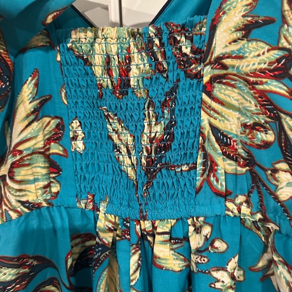 Blue Floral Midi Dress - Picture 5 of 6